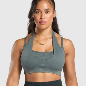 Discount Gymshark Gains Seamless Bralette SlateTeal