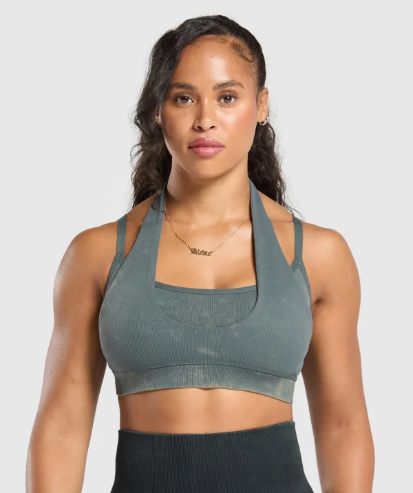 Discount Gymshark Gains Seamless Bralette SlateTeal