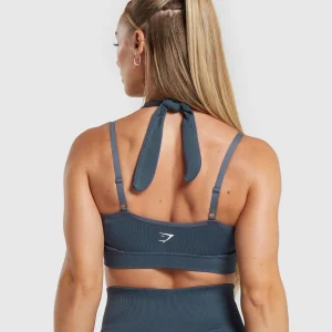 Clearance Gymshark Gains Seamless Bralette TitaniumBlue