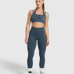 Clearance Gymshark Gains Seamless Bralette TitaniumBlue