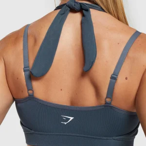 Clearance Gymshark Gains Seamless Bralette TitaniumBlue