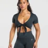 Sale Gymshark Gains Seamless Crop Top Black