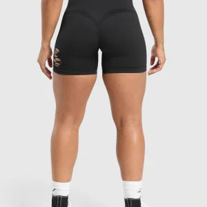 Outlet Gymshark Gains Seamless Distressed Shorts Black