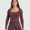 Online Gymshark Gains Seamless Zip Up DepthPurple