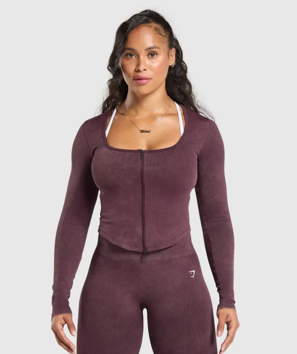 Online Gymshark Gains Seamless Zip Up DepthPurple