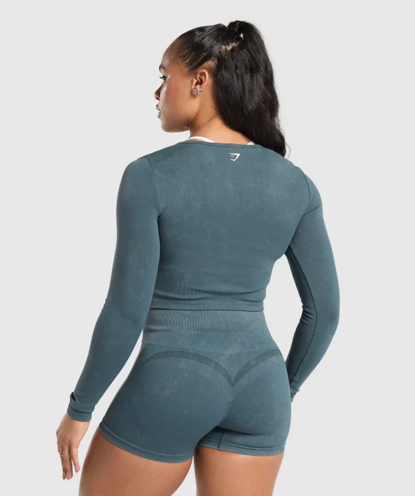 Hot Gymshark Gains Seamless Zip Up TitaniumBlue