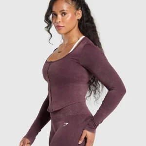 Online Gymshark Gains Seamless Zip Up DepthPurple