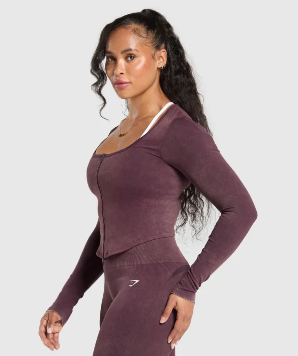 Online Gymshark Gains Seamless Zip Up DepthPurple