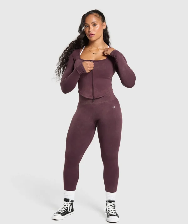 Online Gymshark Gains Seamless Zip Up DepthPurple