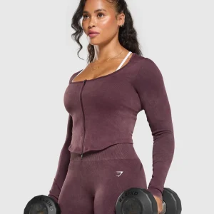 Online Gymshark Gains Seamless Zip Up DepthPurple