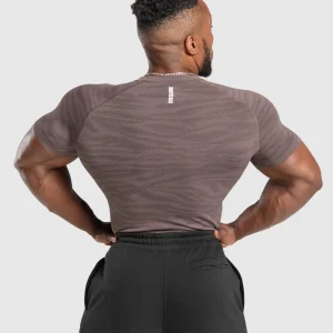 Outlet Gymshark Geo Animal Seamless T-Shirt SteelPurple/Black