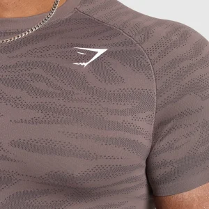 Outlet Gymshark Geo Animal Seamless T-Shirt SteelPurple/Black