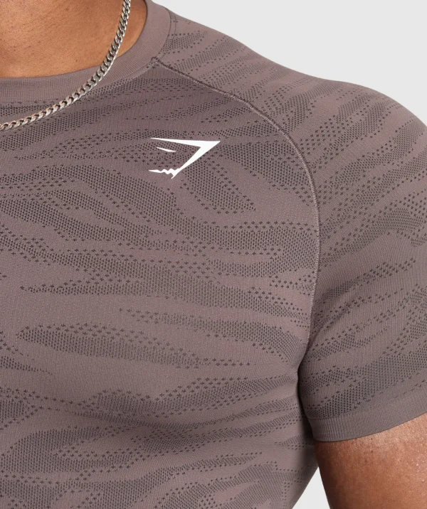 Outlet Gymshark Geo Animal Seamless T-Shirt SteelPurple/Black