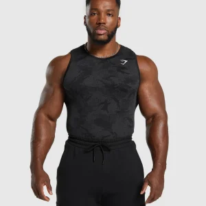 Best Gymshark Geo Seamless Tank Black/CharcoalGrey