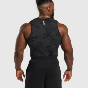 Best Gymshark Geo Seamless Tank Black/CharcoalGrey