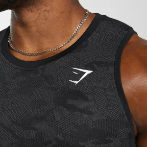 Best Gymshark Geo Seamless Tank Black/CharcoalGrey