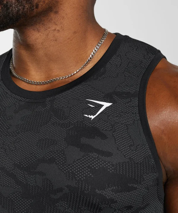 Best Gymshark Geo Seamless Tank Black/CharcoalGrey