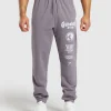 Clearance Gymshark Global Lifting Oversized Essential Joggers FogPurple