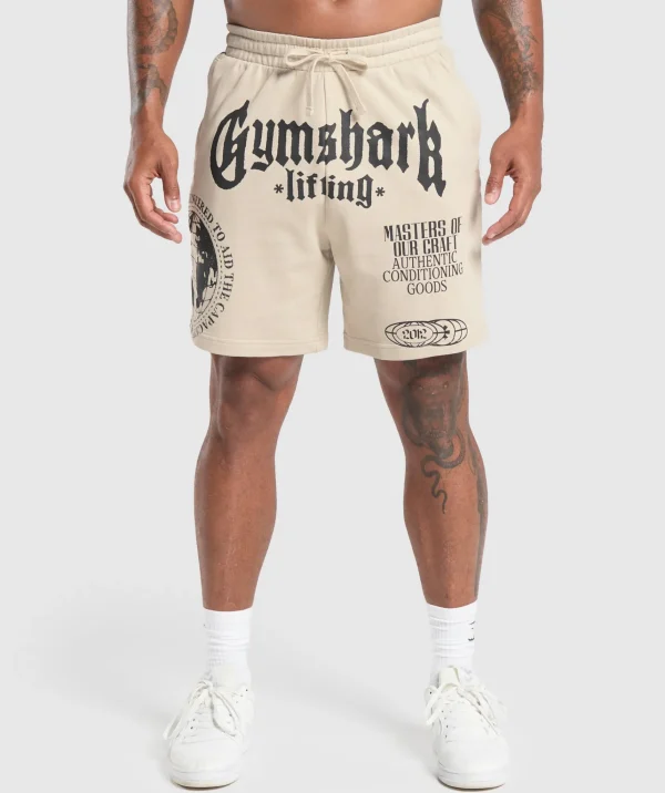 Sale Gymshark Global Lifting Shorts PebbleGrey