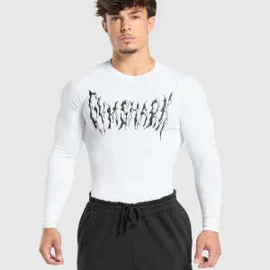 Online Gymshark Graphic Baselayer Long Sleeve T-Shirt White