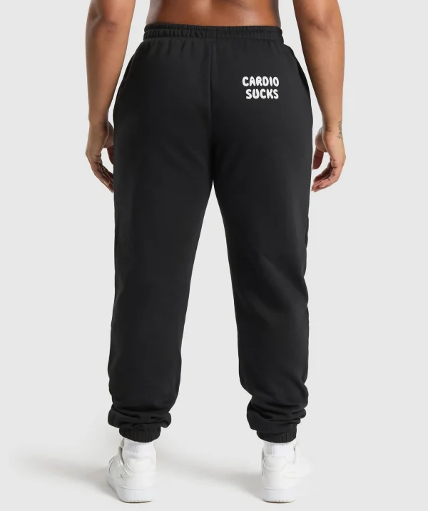 Clearance Gymshark Graphic Reaper Oversized Joggers Black