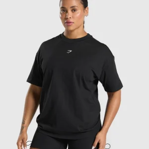 Discount Gymshark Graphic Reaper Oversized Tee Black