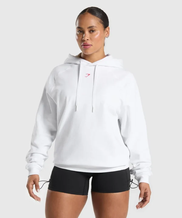 Sale Gymshark Graphic Reaper Oversized Hoodie White