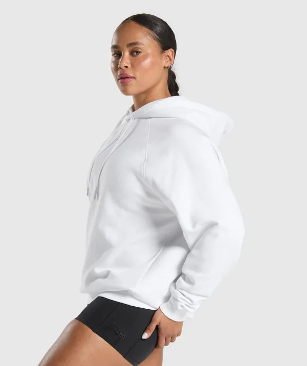 Sale Gymshark Graphic Reaper Oversized Hoodie White