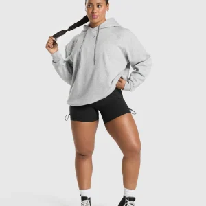 New Gymshark Graphic Reaper Oversized Hoodie LightGreyCoreMarl