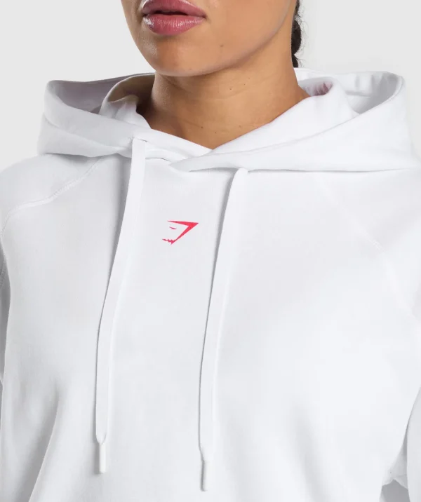 Sale Gymshark Graphic Reaper Oversized Hoodie White