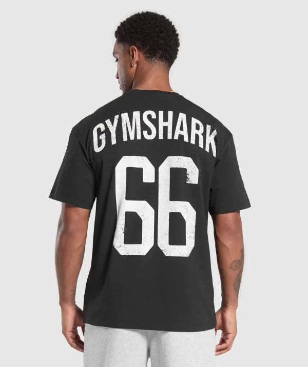 Online Gymshark GS66 Graphic Oversized T-Shirt Black