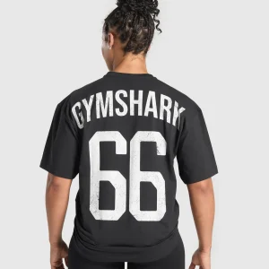 Online Gymshark GS66 Graphic Oversized T-Shirt Black