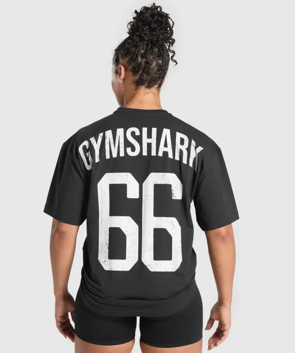 Online Gymshark GS66 Graphic Oversized T-Shirt Black