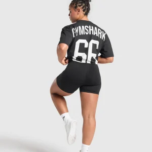 Online Gymshark GS66 Graphic Oversized T-Shirt Black