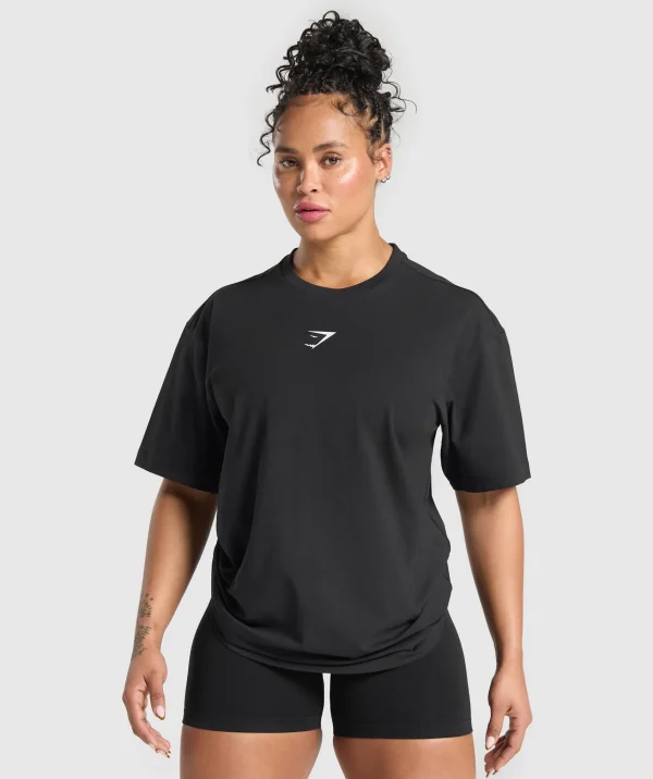 Online Gymshark GS66 Graphic Oversized T-Shirt Black