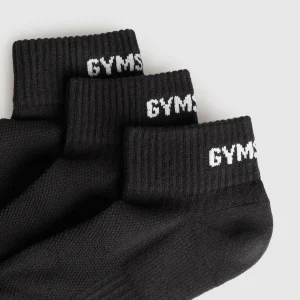 Fashion Gymshark GS Jacquard Quarter Socks 3pk Black