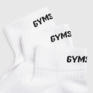 Fashion Gymshark GS Jacquared Quarter Socks 3pk White