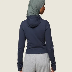 Discount Gymshark GS x Leana Deeb Hooded Midi Top MidnightBlue