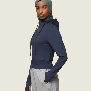 Discount Gymshark GS x Leana Deeb Hooded Midi Top MidnightBlue