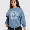 New Gymshark GSLC Weight Graphic Sweater FadedBlue