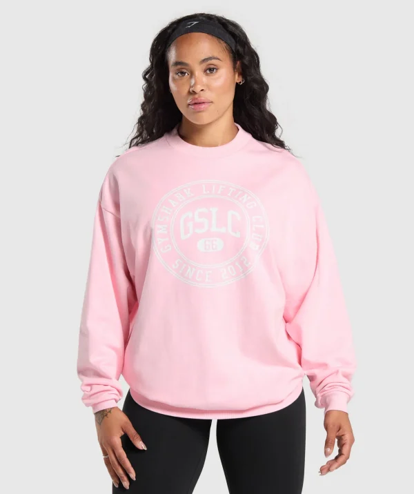 Online Gymshark GSLC Weight Graphic Sweater DollyPink