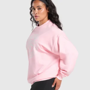 Online Gymshark GSLC Weight Graphic Sweater DollyPink