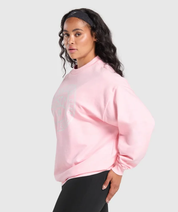 Online Gymshark GSLC Weight Graphic Sweater DollyPink