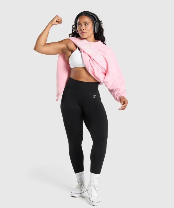 Online Gymshark GSLC Weight Graphic Sweater DollyPink