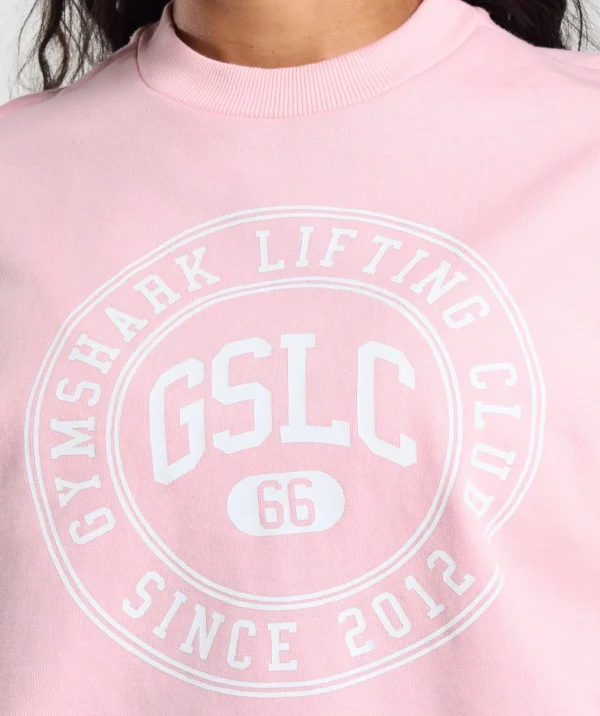 Online Gymshark GSLC Weight Graphic Sweater DollyPink