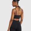 Discount Gymshark Halterneck Crop Cami Tank Black