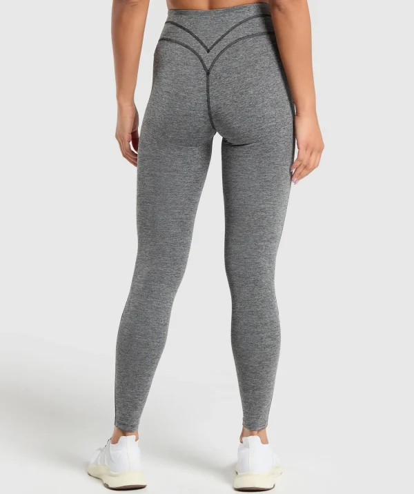 Discount Gymshark Heart Marl Leggings Black