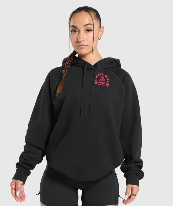 New Gymshark Heavy Duty Oversized Hoodie Black