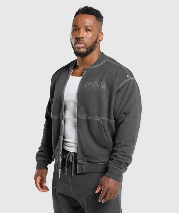 New Gymshark Heavyweight Bomber Jacket Black