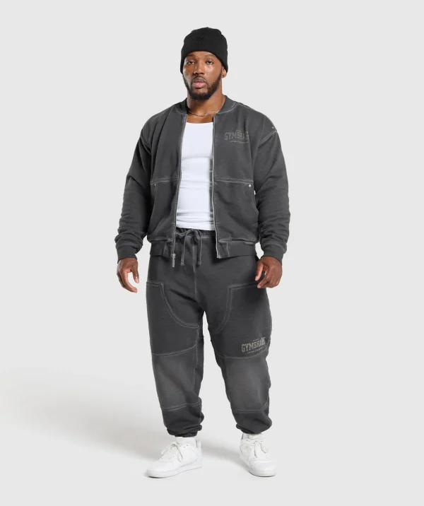 New Gymshark Heavyweight Bomber Jacket Black